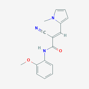 molecular formula C16H15N3O2 B455749 2-cyano-N-(2-methoxyphenyl)-3-(1-methyl-1H-pyrrol-2-yl)acrylamide 