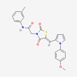 molecular formula C24H21N3O4S B4557491 2-(5-{[1-(4-甲氧基苯基)-1H-吡咯-2-亚甲基]-2,4-二氧代-1,3-噻唑烷-3-基}-N-(3-甲基苯基)乙酰胺 