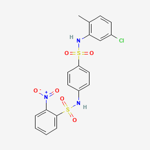 molecular formula C19H16ClN3O6S2 B4557495 N-(4-{[(5-氯-2-甲基苯基)氨基]磺酰}苯基)-2-硝基苯磺酰胺 