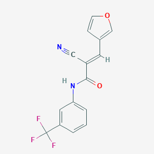 molecular formula C15H9F3N2O2 B455750 2-cyano-3-(3-furyl)-N-[3-(trifluoromethyl)phenyl]acrylamide 