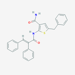 molecular formula C27H22N2O2S B455751 5-Benzyl-2-[(2,3-diphenylacryloyl)amino]-3-thiophenecarboxamide 