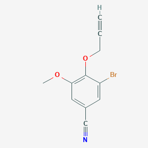 molecular formula C11H8BrNO2 B4557534 3-溴-5-甲氧基-4-(2-炔-1-氧基)苯甲腈 