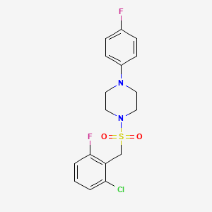 molecular formula C17H17ClF2N2O2S B4557551 1-[(2-CHLORO-6-FLUOROPHENYL)METHANESULFONYL]-4-(4-FLUOROPHENYL)PIPERAZINE 