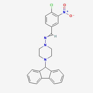 molecular formula C24H21ClN4O2 B4557580 N-(4-氯-3-硝基苄叉亚甲基)-4-(9H-芴-9-基)-1-哌嗪胺 