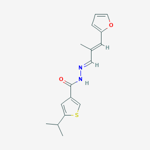 molecular formula C16H18N2O2S B455759 N'-[3-(2-furyl)-2-methyl-2-propenylidene]-5-isopropyl-3-thiophenecarbohydrazide 