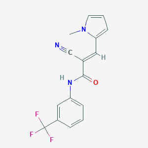 molecular formula C16H12F3N3O B455760 2-cyano-3-(1-methyl-1H-pyrrol-2-yl)-N-[3-(trifluoromethyl)phenyl]acrylamide 