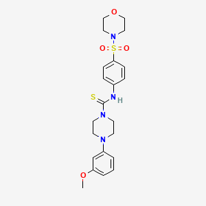 molecular formula C22H28N4O4S2 B4557606 4-(3-methoxyphenyl)-N-[4-(4-morpholinylsulfonyl)phenyl]-1-piperazinecarbothioamide 