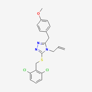 molecular formula C20H19Cl2N3OS B4557608 4-({4-ALLYL-5-[(2,6-DICHLOROBENZYL)SULFANYL]-4H-1,2,4-TRIAZOL-3-YL}METHYL)PHENYL METHYL ETHER 