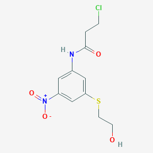 molecular formula C11H13ClN2O4S B455761 3-chloro-N-{3-[(2-hydroxyethyl)sulfanyl]-5-nitrophenyl}propanamide 