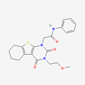 2-[3-(2-methoxyethyl)-2,4-dioxo-5,6,7,8-tetrahydro-[1]benzothiolo[2,3-d]pyrimidin-1-yl]-N-phenylacetamide