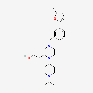 molecular formula C26H39N3O2 B4557619 2-{1-(1-isopropyl-4-piperidinyl)-4-[3-(5-methyl-2-furyl)benzyl]-2-piperazinyl}ethanol 