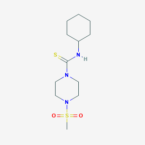 molecular formula C12H23N3O2S2 B4557630 N-环己基-4-(甲磺酰基)-1-哌嗪甲硫酰胺 