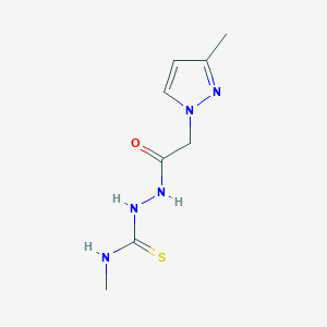 molecular formula C8H13N5OS B455764 N-methyl-2-[(3-methyl-1H-pyrazol-1-yl)acetyl]hydrazinecarbothioamide 