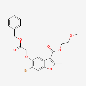 molecular formula C22H21BrO7 B4557641 5-[2-(苯甲氧基)-2-氧代乙氧基]-6-溴-2-甲基-1-苯并呋喃-3-甲酸2-甲氧基乙酯 