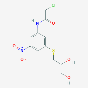 molecular formula C11H13ClN2O5S B455765 2-chloro-N-{3-[(2,3-dihydroxypropyl)sulfanyl]-5-nitrophenyl}acetamide 