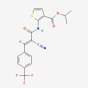 molecular formula C19H15F3N2O3S B4557653 2-({2-氰基-3-[4-(三氟甲基)苯基]丙烯酰胺}氨基)-3-噻吩甲酸异丙酯 