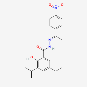 molecular formula C21H25N3O4 B4557672 2-hydroxy-3,5-diisopropyl-N'-[1-(4-nitrophenyl)ethylidene]benzohydrazide 