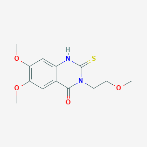 molecular formula C13H16N2O4S B4557674 6,7-dimethoxy-3-(2-methoxyethyl)-2-thioxo-2,3-dihydroquinazolin-4(1H)-one 