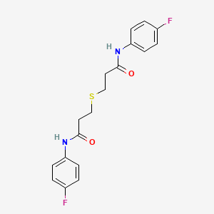 molecular formula C18H18F2N2O2S B4557678 3-[3-(4-fluoroanilino)-3-oxopropyl]sulfanyl-N-(4-fluorophenyl)propanamide 