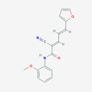 molecular formula C17H14N2O3 B455768 2-cyano-5-(2-furyl)-N-(2-methoxyphenyl)-2,4-pentadienamide 