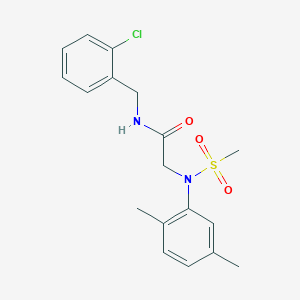 molecular formula C18H21ClN2O3S B4557680 N~1~-(2-chlorobenzyl)-N~2~-(2,5-dimethylphenyl)-N~2~-(methylsulfonyl)glycinamide 