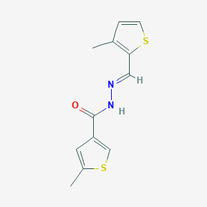 molecular formula C12H12N2OS2 B455769 5-methyl-N'-[(3-methyl-2-thienyl)methylene]-3-thiophenecarbohydrazide 