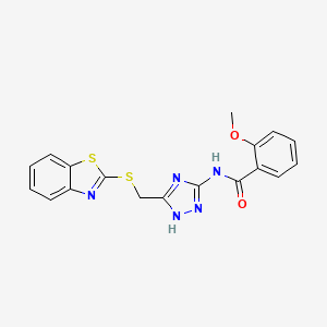 N-{5-[(1,3-benzothiazol-2-ylsulfanyl)methyl]-1H-1,2,4-triazol-3-yl}-2-methoxybenzamide