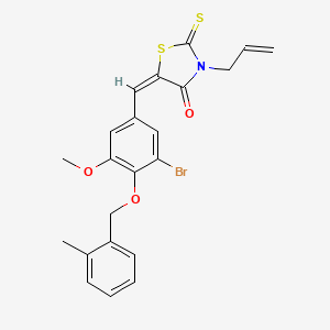 (5E)-5-{3-bromo-5-methoxy-4-[(2-methylbenzyl)oxy]benzylidene}-3-(prop-2-en-1-yl)-2-thioxo-1,3-thiazolidin-4-one