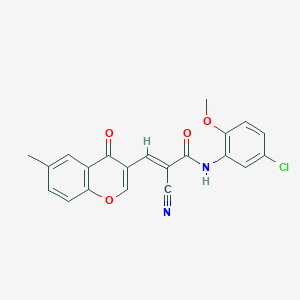 molecular formula C21H15ClN2O4 B455771 N-(5-chloro-2-methoxyphenyl)-2-cyano-3-(6-methyl-4-oxo-4H-chromen-3-yl)acrylamide 