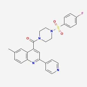 4-({4-[(4-fluorophenyl)sulfonyl]-1-piperazinyl}carbonyl)-6-methyl-2-(4-pyridinyl)quinoline