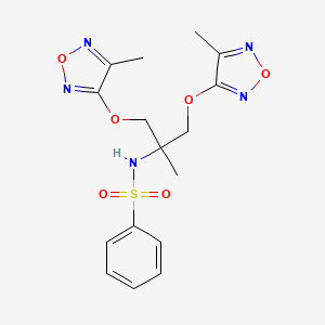 molecular formula C16H19N5O6S B4557757 N-(1-甲基-2-[(4-甲基-1,2,5-恶二唑-3-基)氧基]-1-{[(4-甲基-1,2,5-恶二唑-3-基)氧基]甲基}乙基)苯磺酰胺 