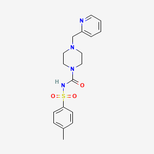 molecular formula C18H22N4O3S B4557761 N-(4-METHYLBENZENESULFONYL)-4-[(PYRIDIN-2-YL)METHYL]PIPERAZINE-1-CARBOXAMIDE 