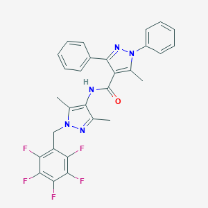 N-[3,5-dimethyl-1-(2,3,4,5,6-pentafluorobenzyl)-1H-pyrazol-4-yl]-5-methyl-1,3-diphenyl-1H-pyrazole-4-carboxamide