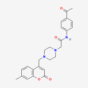 N-(4-acetylphenyl)-2-{4-[(7-methyl-2-oxo-2H-chromen-4-yl)methyl]-1-piperazinyl}acetamide