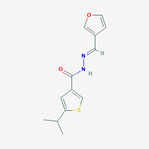 molecular formula C13H14N2O2S B455785 N'-(3-furylmethylene)-5-isopropyl-3-thiophenecarbohydrazide 