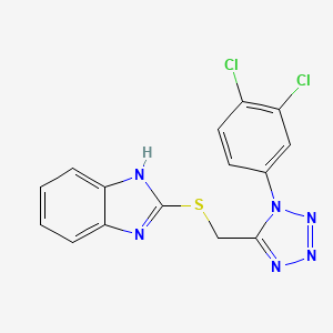 molecular formula C15H10Cl2N6S B4557863 2-({[1-(3,4-dichlorophenyl)-1H-tetrazol-5-yl]methyl}thio)-1H-benzimidazole 