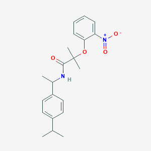 molecular formula C21H26N2O4 B4557878 N-[1-(4-isopropylphenyl)ethyl]-2-methyl-2-(2-nitrophenoxy)propanamide 