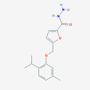 molecular formula C16H20N2O3 B455789 5-[(2-Isopropyl-5-methylphenoxy)methyl]-2-furohydrazide CAS No. 438222-01-6