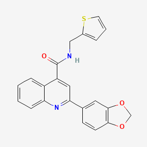 molecular formula C22H16N2O3S B4557895 2-(1,3-苯并二氧杂环-5-基)-N-(2-噻吩甲基)-4-喹啉甲酰胺 