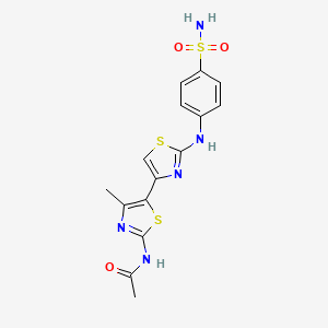 molecular formula C15H15N5O3S3 B4557897 N-(2-{[4-(aminosulfonyl)phenyl]amino}-4'-methyl-4,5'-bi-1,3-thiazol-2'-yl)acetamide 