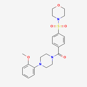 molecular formula C22H27N3O5S B4557899 4-[(4-{[4-(2-methoxyphenyl)-1-piperazinyl]carbonyl}phenyl)sulfonyl]morpholine 