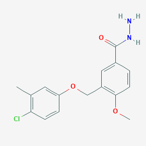 molecular formula C16H17ClN2O3 B455791 3-[(4-Chloro-3-methylphenoxy)methyl]-4-methoxybenzohydrazide CAS No. 438221-50-2