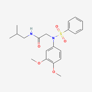 molecular formula C20H26N2O5S B4557911 N~2~-(3,4-dimethoxyphenyl)-N~1~-isobutyl-N~2~-(phenylsulfonyl)glycinamide 