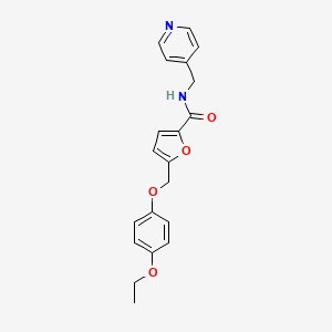 molecular formula C20H20N2O4 B4557914 5-[(4-ethoxyphenoxy)methyl]-N-(4-pyridinylmethyl)-2-furamide 