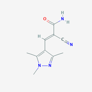 molecular formula C10H12N4O B455792 2-cyano-3-(1,3,5-trimethyl-1H-pyrazol-4-yl)acrylamide 