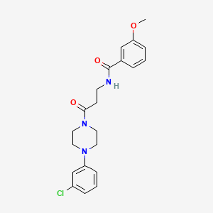 molecular formula C21H24ClN3O3 B4557934 N-{3-[4-(3-chlorophenyl)-1-piperazinyl]-3-oxopropyl}-3-methoxybenzamide 