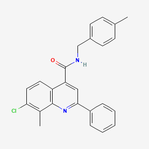 molecular formula C25H21ClN2O B4557941 7-氯-8-甲基-N-(4-甲基苄基)-2-苯基-4-喹啉甲酰胺 