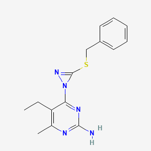 molecular formula C15H17N5S B4557944 4-[3-(benzylthio)-1H-diaziren-1-yl]-5-ethyl-6-methyl-2-pyrimidinamine 