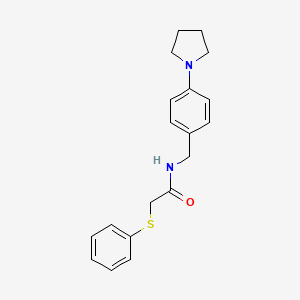 molecular formula C19H22N2OS B4557957 2-(phenylthio)-N-[4-(1-pyrrolidinyl)benzyl]acetamide 