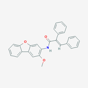 molecular formula C28H21NO3 B455796 N-(2-methoxydibenzo[b,d]furan-3-yl)-2,3-diphenylacrylamide 